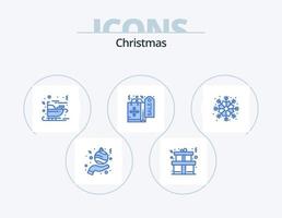 Natale blu icona imballare 5 icona design. . fiocco di neve. Natale. Natale. shopping vettore