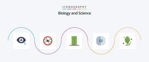 biologia piatto 5 icona imballare Compreso laboratorio. cellula. biologia metro. biologia. leggero met vettore