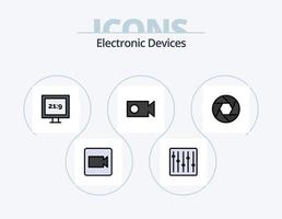 dispositivi linea pieno icona imballare 5 icona design. . tv. inteligente. Schermo. energia vettore