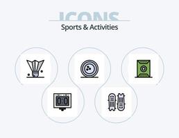 gli sport e attività linea pieno icona imballare 5 icona design. fisica. equipaggio. solido sfera. gli sport. gioco vettore