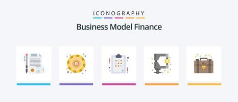 finanza piatto 5 icona imballare Compreso portafoglio. attività commerciale. attività commerciale. imposta. mercato. creativo icone design vettore