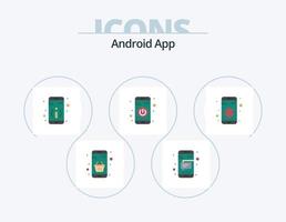 androide App piatto icona imballare 5 icona design. privacy. girare Su. testo. girare spento. App vettore