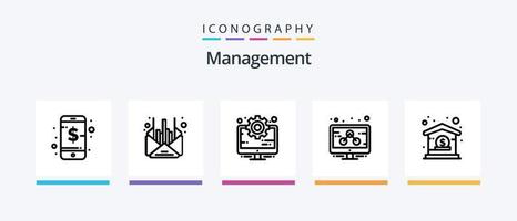 gestione linea 5 icona imballare Compreso gestione. attività commerciale. attività commerciale. tavola. opzioni. creativo icone design vettore