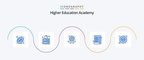 accademia blu 5 icona imballare Compreso saggezza. riconoscimento. gufo. sondaggio vettore