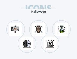 Halloween linea pieno icona imballare 5 icona design. notte. Halloween. fantasma. pipistrello. Halloween vettore