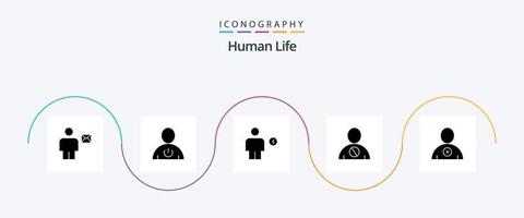 umano glifo 5 icona imballare Compreso corpo. avatar. umano. umano. elettricità vettore