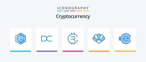 criptovaluta blu 5 icona imballare Compreso moneta. crypto moneta. rubycoin. cripto. vongole. creativo icone design vettore