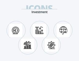 investimento linea icona imballare 5 icona design. . gioielleria. banca. investimento. diamantef vettore