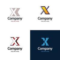 lettera X grande logo imballare design creativo moderno loghi design per il tuo attività commerciale vettore