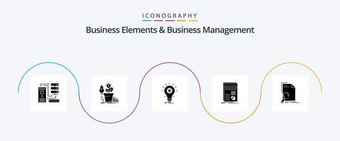 attività commerciale elementi e attività commerciale managment glifo 5 icona imballare Compreso finanza. attività commerciale. i soldi. luce. idea vettore