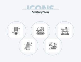 militare guerra linea icona imballare 5 icona design. acqua. esercito. esercito. militare. esercito vettore
