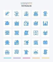 creativo eid mubarak 25 blu icona imballare come come eid. celebrazione. hari Raya. torta. celebrazione vettore