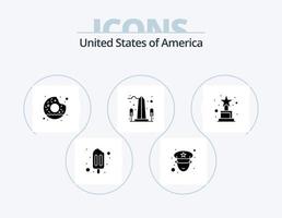 Stati Uniti d'America glifo icona imballare 5 icona design. trofeo. risultato. delizioso. Washington. vista vettore