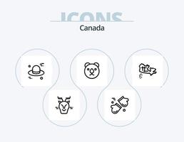 Canada linea icona imballare 5 icona design. . foglia. Canada. Canada. Nota vettore