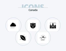 Canada glifo icona imballare 5 icona design. Canada. costruzione. nube. scudo. foglia vettore