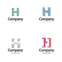 lettera h grande logo imballare design creativo moderno loghi design per il tuo attività commerciale vettore