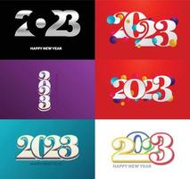 grande impostato di 2023 contento nuovo anno logo testo design 2023 numero design modello vettore