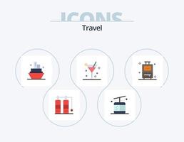 viaggio piatto icona imballare 5 icona design. . vacanza. viaggio. viaggio. estate vettore