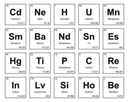 20 preiodico tavolo di il elementi icona imballare design vettore