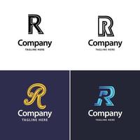 lettera r grande logo imballare design creativo moderno loghi design per il tuo attività commerciale vettore