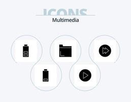multimedia glifo icona imballare 5 icona design. . file. multimedia vettore
