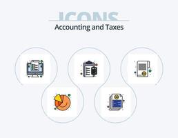 le tasse linea pieno icona imballare 5 icona design. finanza. carta. le tasse. gestione vettore