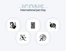 internazionale jazz giorno glifo icona imballare 5 icona design. . musica . multimedia . vettore