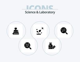 scienza glifo icona imballare 5 icona design. scienza. ricerca. libri. sole. pianta vettore