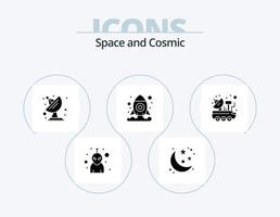 spazio glifo icona imballare 5 icona design. spazio. scienza. comunicazione. satellitare. spazio vettore