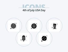 Stati Uniti d'America glifo icona imballare 5 icona design. bere. bottiglia. bandiera. distintivo. celebrazione vettore