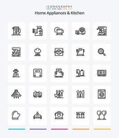 creativo casa elettrodomestici e cucina 25 schema icona imballare come come cucina. servizio. Manuale. Hotel . tè vettore