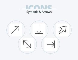 simboli e frecce linea icona imballare 5 icona design. . ciclo continuo. sinistra vettore