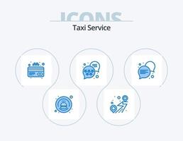 Taxi servizio blu icona imballare 5 icona design. . conversazione. ATM. comunicazione. rango vettore