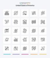 creativo Stati Uniti d'America 25 schema icona imballare come come stati. americano. giorno. unito. sport vettore
