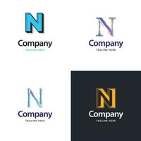 lettera n grande logo imballare design creativo moderno loghi design per il tuo attività commerciale vettore