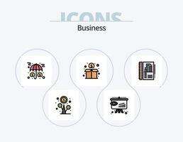attività commerciale linea pieno icona imballare 5 icona design. analitica. sponsor. testa. oratore. reddito vettore