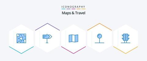 mappe e viaggio 25 blu icona imballare Compreso . coordinata. . traffico vettore