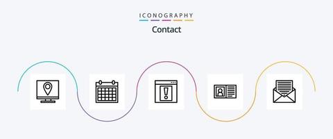 contatto linea 5 icona imballare Compreso Informazioni. contatto. contatto noi. comunicazione. ragnatela vettore