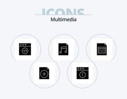 multimedia glifo icona imballare 5 icona design. . . sincronizzare. tavolo. documento vettore