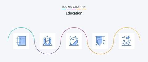 formazione scolastica blu 5 icona imballare Compreso studia. distintivo. magnetico. sistema. pianeta vettore