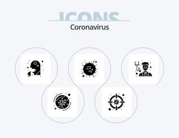 coronavirus glifo icona imballare 5 icona design. medico. sars. vomito. mers. influenza vettore