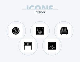 interno glifo icona imballare 5 icona design. armadio. arredamento. interno. finestra. domestico vettore