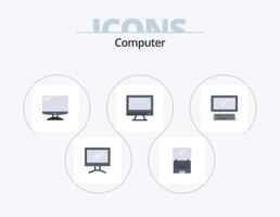 computer piatto icona imballare 5 icona design. . . il computer portatile. pc. dispositivo vettore