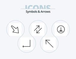 simboli e frecce linea icona imballare 5 icona design. . ripetere. . scala vettore