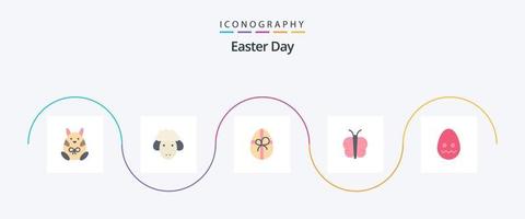 Pasqua piatto 5 icona imballare Compreso Pasqua. celebrazione. regalo. natura. farfalla vettore