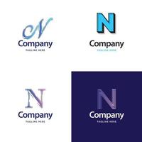 lettera n grande logo imballare design creativo moderno loghi design per il tuo attività commerciale vettore