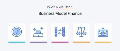 finanza blu 5 icona imballare Compreso . i soldi. i soldi. Contanti. creativo icone design vettore