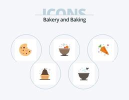 cottura al forno piatto icona imballare 5 icona design. . cibo. cibo. carota. cibo vettore