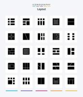 creativo disposizione 25 glifo solido nero icona imballare come come disposizione. Immagine. interfaccia. collage. piccolo vettore