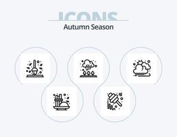 autunno linea icona imballare 5 icona design. autunno. condimento. autunno. caffè. vaso vettore